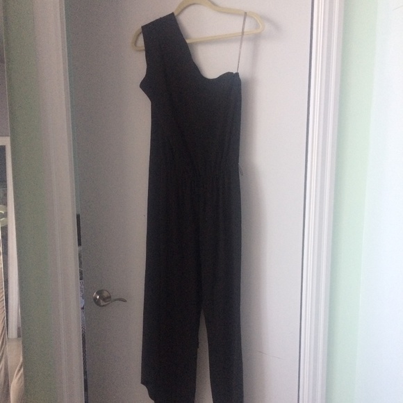 Halston Heritage Black Drape Neck Jumpsuit - Picture 5 of 12
